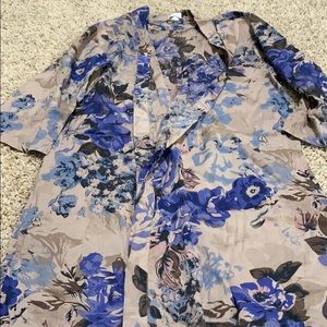 Tan with Blue flower robe